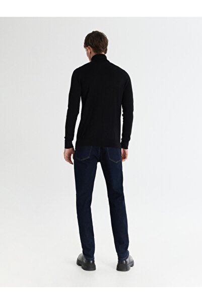 NO BRAND Pantaloni din denim albaștri, clasici, lungi, slim fit, din bumbac, 29