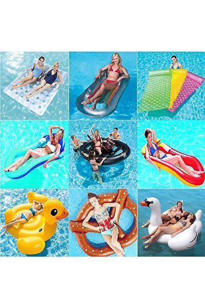 NO BRAND Șezlong gonflabil confortabil și mare pentru piscină, rezistent la a...
