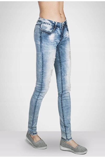 NO BRAND Pantaloni Blugi Skinny Femei Talie Înaltă Elastici Franjurați Rupți ...