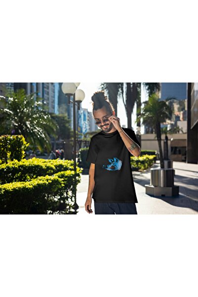 Inscriptie Tricou Unisex Bumbac Premium Casual " Porc albastru "