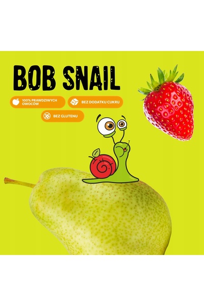 NO BRAND Bob Snail Fruit Rollsy Looong Măr Pară 30 bucăți x 15g Fără zahăr Pa...