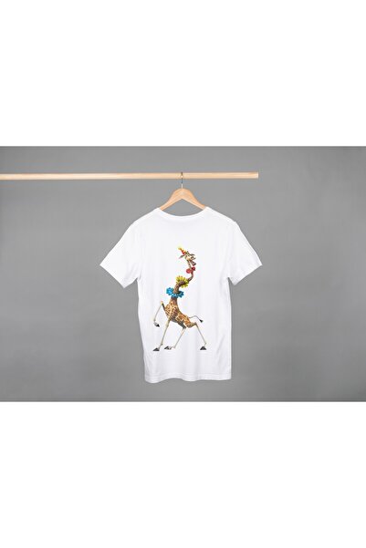 Noname Tricou Unisex Bumbac Premium Casual " Girafa " Inscriptie