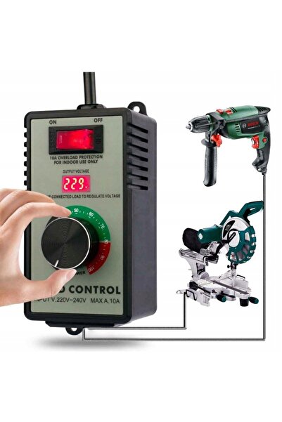 NO BRAND Regulator de viteză motor cu tensiune, în carcasă, cu priză, 2400W 230V