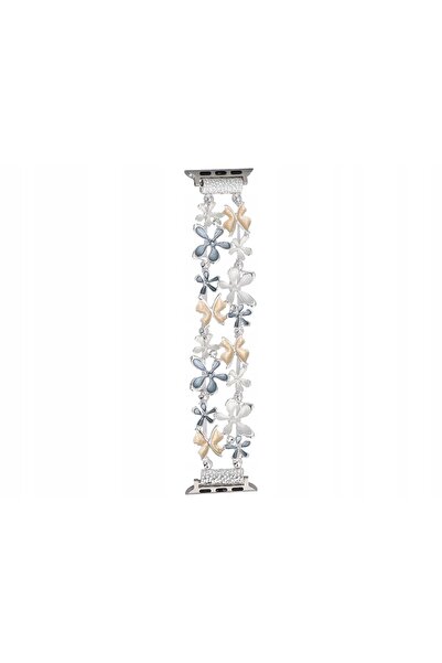 NO BRAND Curea pentru Apple Watch 38 40 41 mm, cu flori de lagună pictate, Gl...