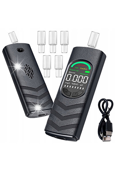 NO BRAND Alcomat Tester de precizie LCD USB rapid digital electrochimic x5