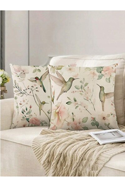 NO BRAND Huse decorative pentru perne din catifea reiată 50 x 50 cm Bej/Camel