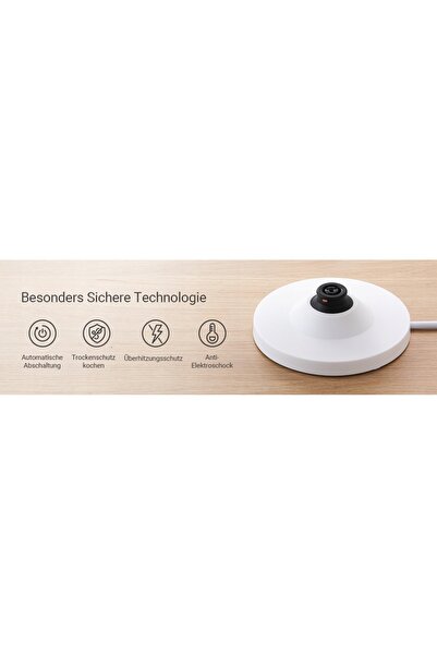 NO BRAND Fierbător electric Midea 1.5L 2200W Alb Termostat cu control al temp...