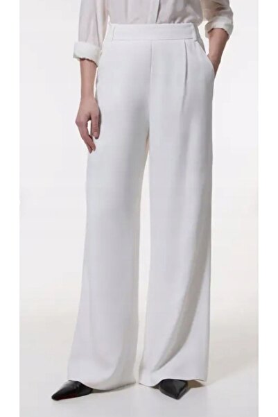 NO BRAND Pantaloni Ivory cu croială largă și dreaptă, buzunare netede, Karen ...