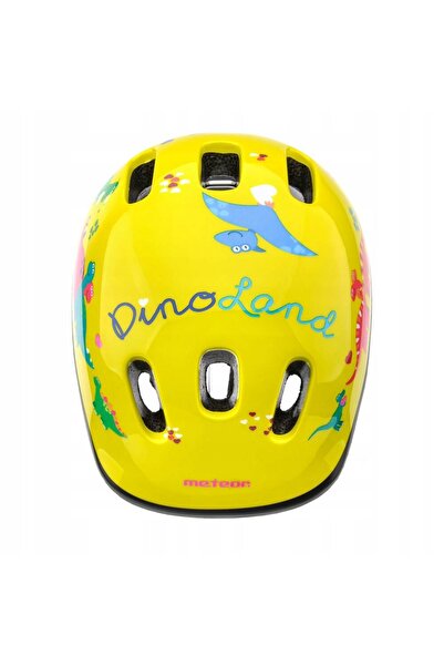 Meteor Cască de bicicletă pentru copii KS06 S 48-52CM DINO GALBEN DINOZAUROI S