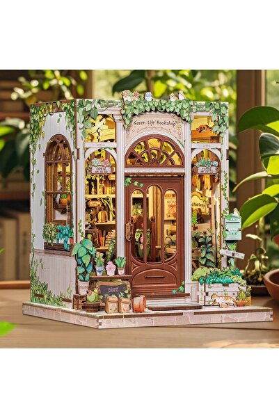 NO BRAND Căsuță Miniaturală din Lemn, Puzzle 3D, Decor pentru Raft de Cărți, ...