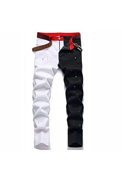 NO BRAND Blugi negri clasici, croială dreaptă, din bumbac, Shein 30