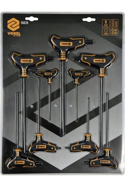 NO BRAND Set complet de chei Torx cu mâner 9 piese 56639