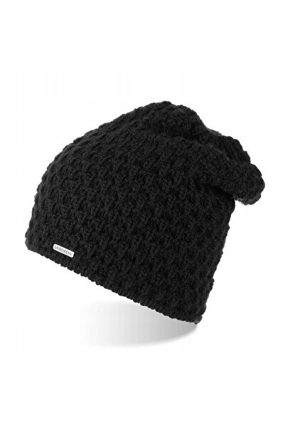 NO BRAND Set de iarnă negru: căciulă și eșarfă pentru femei