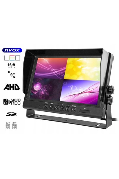 NO BRAND Monitor auto LCD de 9 inch, 12/24V, autoportant