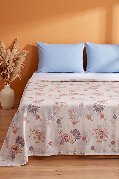 Rivaİstanbul غطاء سرير مزدوج مطبوع بنقشة زهور حية 200x230 سم