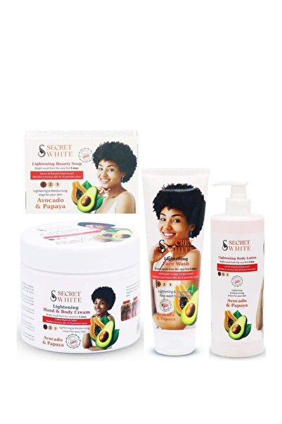 Secret White Lightening Hand & Body Cream, Face Wash, Body Lotion and Soap Wi...