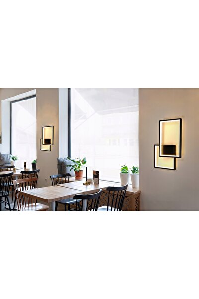 NO BRAND Aplică de perete LED Kinkiet, neagră, modernă, pentru living și hol,...