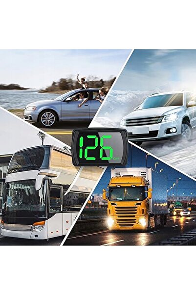 NO BRAND Vitezometru GPS LED multifuncțional, digital HUD, km/h, 80 x 54mm, c...