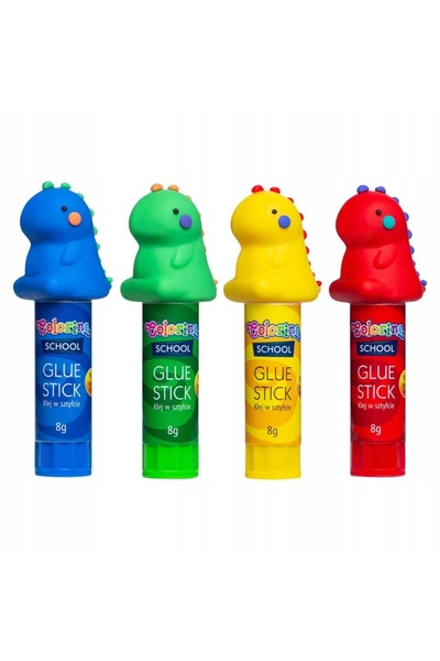 NO BRAND 16 bucăți de lipici școlar Colorino Dinozaur 8g.