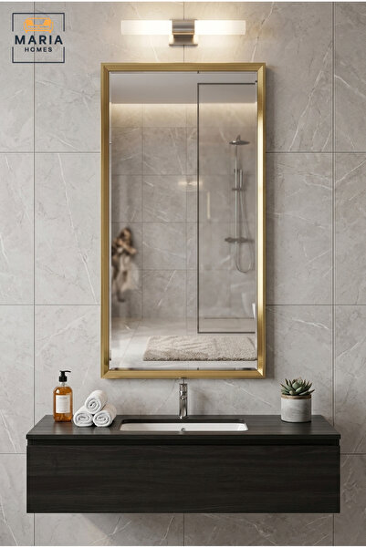 MARIA HOMES Large Rectangular Framed Wall Mirror 120 × 60 cm with Slim Bevell...
