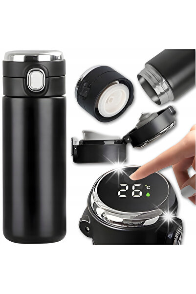 NO BRAND Termos de 420ml cu afișaj LCD și gură de băut, etanș, pentru cafea