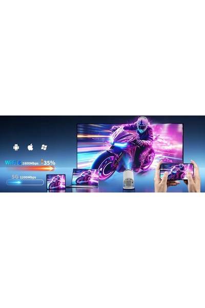 NO BRAND Mini Proiector pentru Telefon Android, Proiector de Film, LED FHD 10...