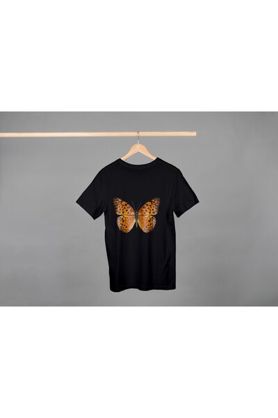 Noname Tricou Unisex Bumbac Premium Casual " Real butterfly " Inscriptie