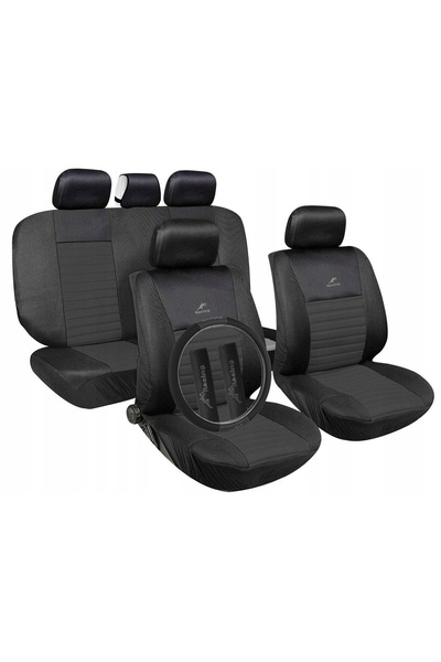 NO BRAND Set huse scaune auto universale Jacquard Negru Carcommerce