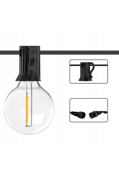 NO BRAND Ghirlandă luminoasă de grădină de 15M cu 25 de becuri LED, cu teleco...