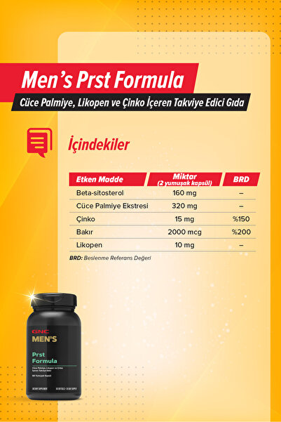 GNC Men Prst Formula 60 Yumuşak Kapsül
