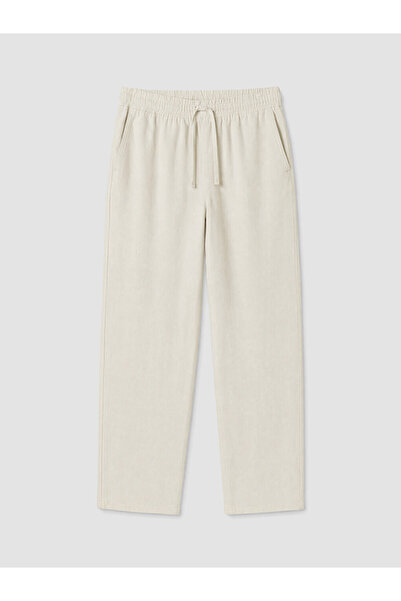 LC Waikiki Beige Loose Fit Linen Look Men's Trousers