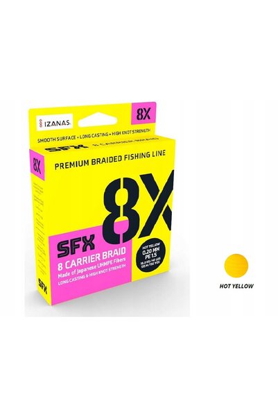 NO BRAND Sufix SFX 8 Braid 0,128mm 7,3kg 135m Galben aprins