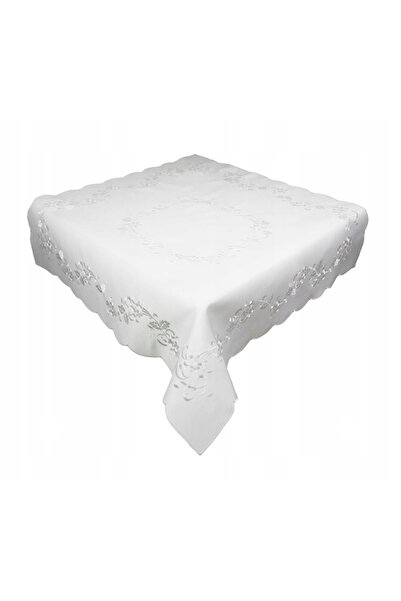 NO BRAND Față de masă brodată albă elegantă Doris 130X180 1867