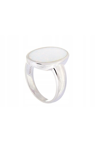 NO BRAND Inel de argint placat cu rodiu, mărimea 11, cu opal de 21mm, cadou