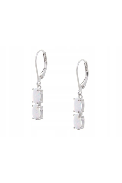 NO BRAND Cercei atârnători din opal, placați cu rodiu, argintii