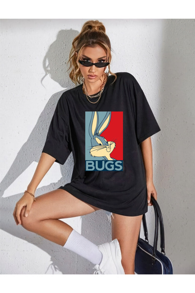 yombaa Μπλουζάκι με στάμπα BUGS BUNNY DESIGN, Oversize