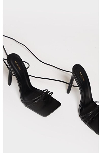 NO BRAND Pantofi clasici negri, sandale cu toc stiletto, din piele ecologică,...