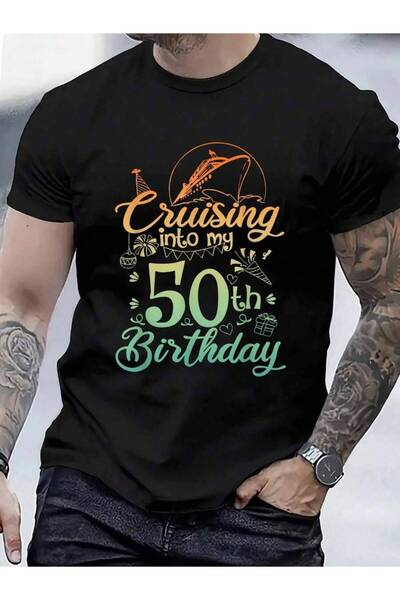 799 100% Cotton Cruising Into My 50th Birthday 50 Year Old Cruise Men Women T...