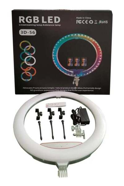 3D Ring Light RGB LED 3D-56 Live Streaming Ambience Lamp For Vlogging Reels A...