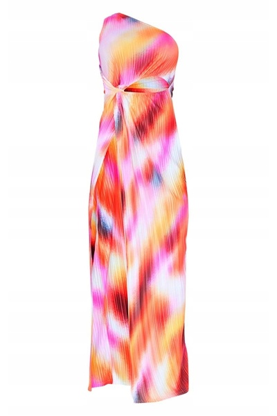NO BRAND Rochie plisată cu un singur umăr, cu model, Prettylittlething 38
