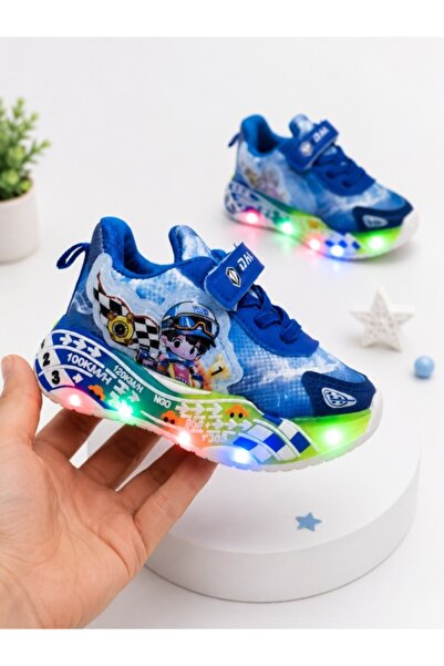 HANNA Pantofi sport cu lumini LED, Masinuta de curse, Superbaby, Albastru