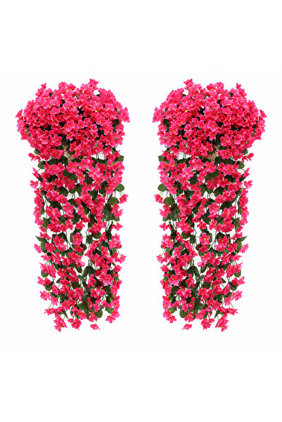 OricareFain Set de 4 buchete de flori artificiale suspendate, violet, plante ...