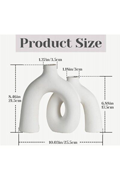 NO BRAND Vază ceramică 20 cm Modernă Boho Nordică