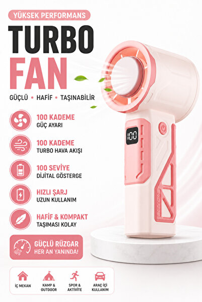 Abbruch Şarjlı Turbo El Fanı 100 Kademeli Dijital Göstergeli Taşınabilir Mini...