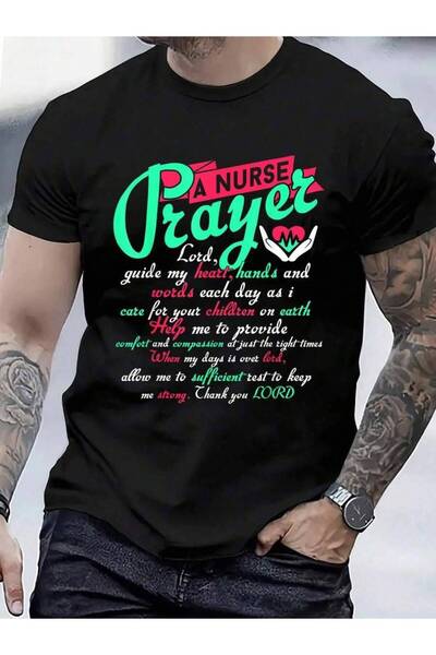 9TAY تي شيرت قطني 100% بتصميم صلاة، هدايا ممرضات مضحكة، قميص رجالي ونسائي بتص...
