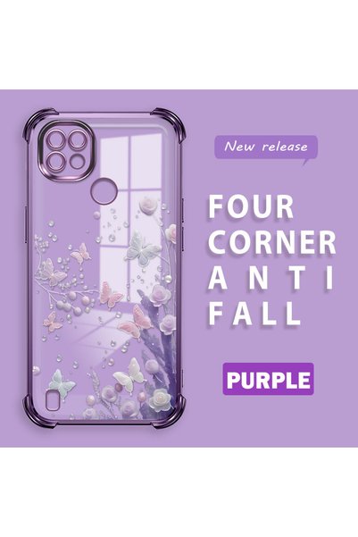 ucuc Realme C21 Compatible Transparent Back Panel Four-Corner Reinforced Impa...