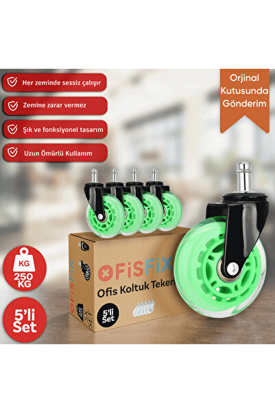 Ofisfix Ofis Fix 75mm Silikon Oyuncu Koltuğu Tekeri | Ofis Koltuk Tekeri | Ul...