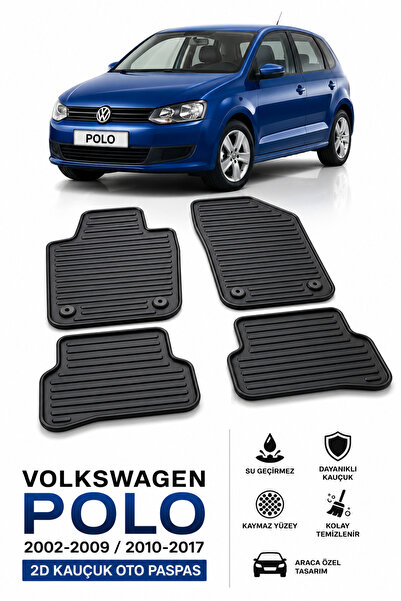 Black Gold Volkswagen Polo 2002-2009 / 2010-2017 Uyumlu 2D Kauçuk Oto Paspas