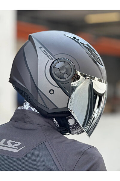 LS2 AIRFLOW 2 COVER MAT SİYAH-GRİ KASK (GRİ VİZÖR)