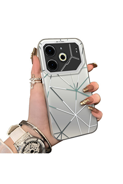 PATTERNOVA Tecno Pova 6/Pova 6 Pro 5G Uyumlu basit geometrik çizgi desenli se...